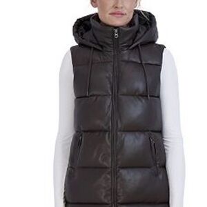 Women's Dark Brown Puffer Vest